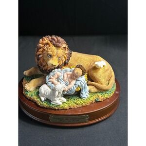 San Francisco Music Box Company Birth of Christ Lion Lamb Figurine Michael Adams